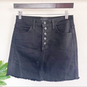 JBD Just Black Denim Button Fly Mini Skirt Medium